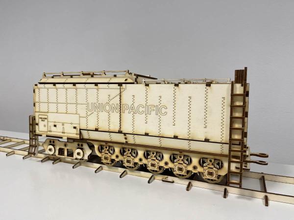 Western Union UP400 (4-8-8-4) Big Boy tender as a 3D wooden model